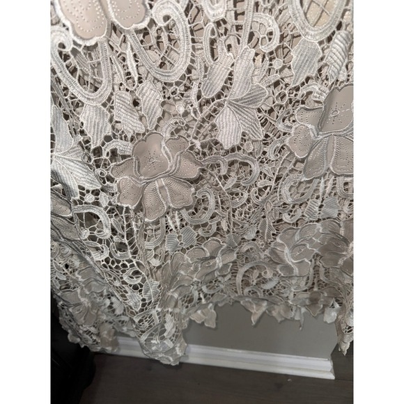 Alexis Floral Lace Maxi Dress‎ Long Sleeve Elegant Evening Gown White L - Picture 5 of 16